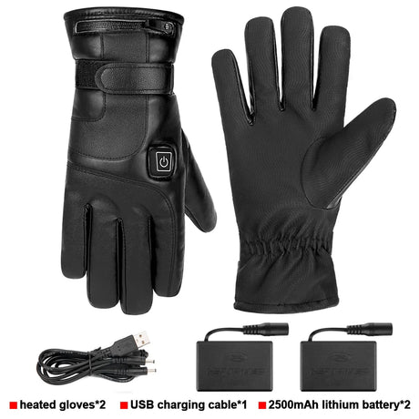 2023 Heated Motorcycle Gloves Guantes Moto USB Electric Heating Gloves Warmer Thermal Biker Motorcyclist Riding Gloves Winter