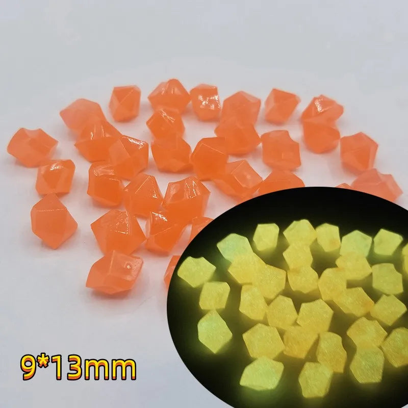 1000/500Pcs Garden Decoration Outdoor Luminous Stones Glow In The Dark Pebbles Aquarium Fish Tank Yard Decor Crystals Rocks Bulk