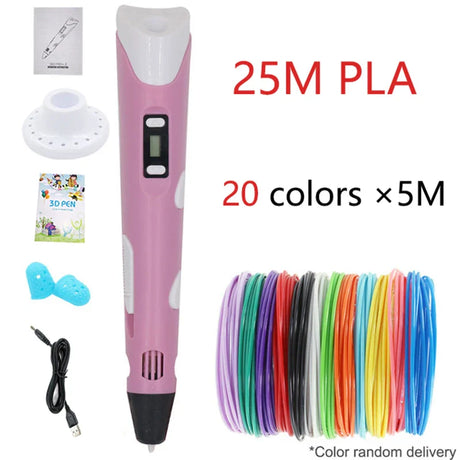 Innovative 3D Drawing Pen with LED Screen - Creative DIY Printing Tool for Kids with PLA Filament