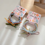 6pcs Pack Ins Style Simple Candy Color Elastic Hair Ties Children Daily Bowknot Hair Rope Women Ponytail Holder Accessories