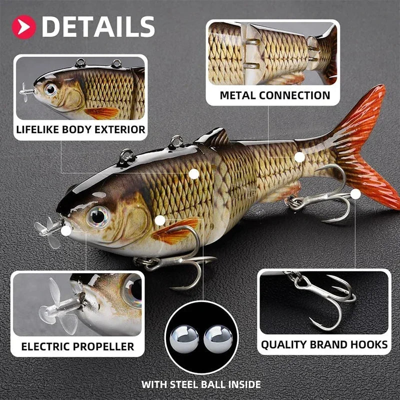 USB Rechargeable Fishing Lure Multi Jointed Swimbait Wobbler Electric Robotic Bait Hard Lure Fake Fish Baits Fishing Accessories