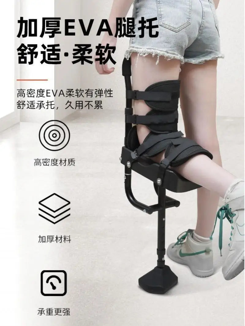 Single-Leg Telescoping Assisted Walking Stick Crutch Support-Free Knee Walker Ankle Fracture Leg Knee Mobility Aids Support