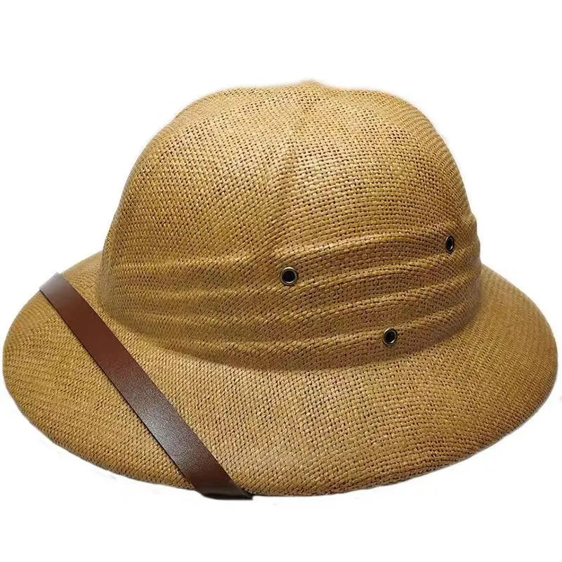 Fashion Vietnam War Army Hat Women Men British Explorer Straw Helmet Summer Boater Bucket Sun Hats Unisex Jungle Miners Cap