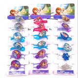 6PCS/Lot Hair Accessories Princess Elsa Anna Elastic Hair bands  Hair pins BB Clips Headwear For Girls Kid Gifts Headdress