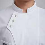 Long Sleeve Chef Jackets Kitchen Chef Restaurant Uniform Custom Logo Shirt Service Bakery Breathable Chef Dress White Apron Men