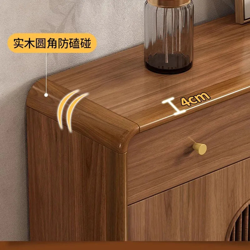 Retro Wood Shoe Cabinet Living Room Designer Space Saving Side Closet Storage Shoe Rack Bench Mueble Zapatero Hallway Furniture