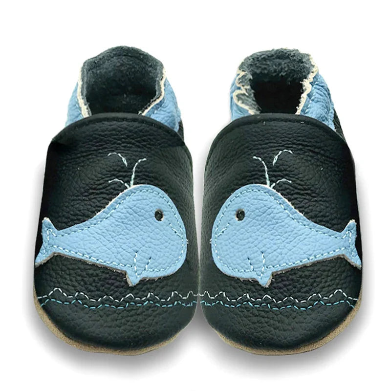 Baby Shoes Cow Leather Bebe Booties Soft Soles Non-Slip Footwear For Infant Toddler First Walkers Boys And Girls Slippers