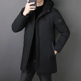 New 2024 Brand Hooded Casual Fashion Long Thicken Outwear Parkas Jacket Men Winter Windbreaker Coats Men Clothing High Quality