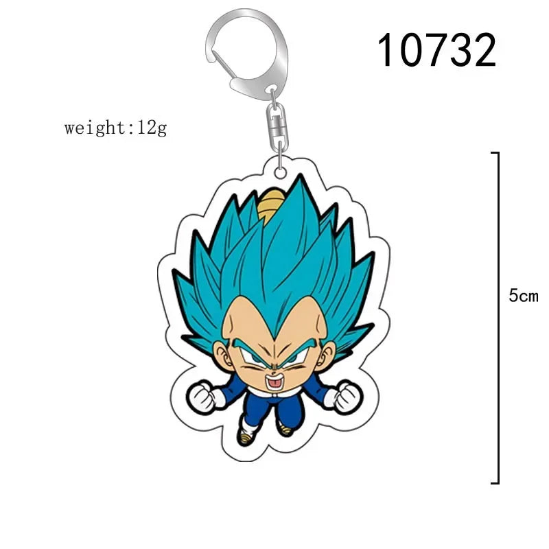 Anime TV Dragon Z Super Saiyan Acrylic Pendant Keychains Balls Son Goku Vegeta IV Beerus Trunks Buu Piccolo Keychain Gifts