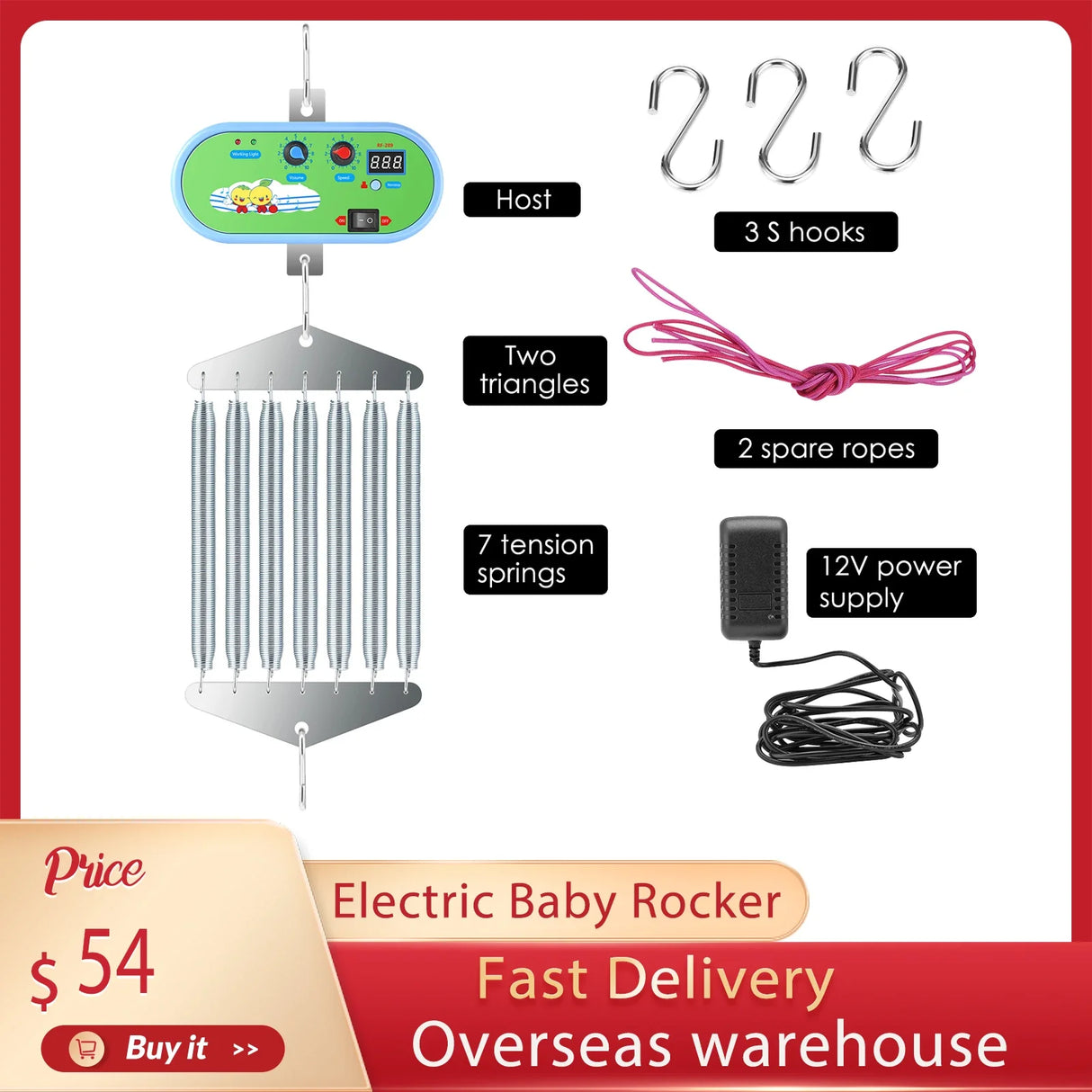 Electric Baby Rocker Controller Swing Cradle Driver Baby Spring Cradle Baby Hammock Motor 10 levels Adjustable Speed Timing