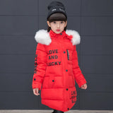 2023 Winter Warm Jackets for Girls Fashion Fur Hooded Children Girls Waterproof Outwear Kids Cotton Lined Parkas