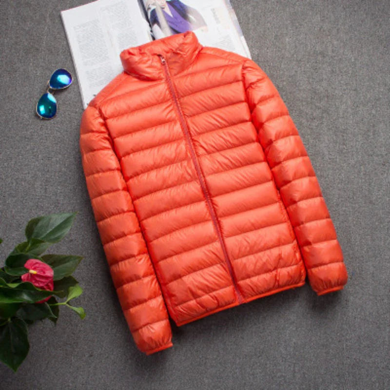 New Brand Autumn Winter Light Down Jacket Men's Fashion Hooded Short Ultra-thin Lightweight Youth Slim Coat Down Jackets