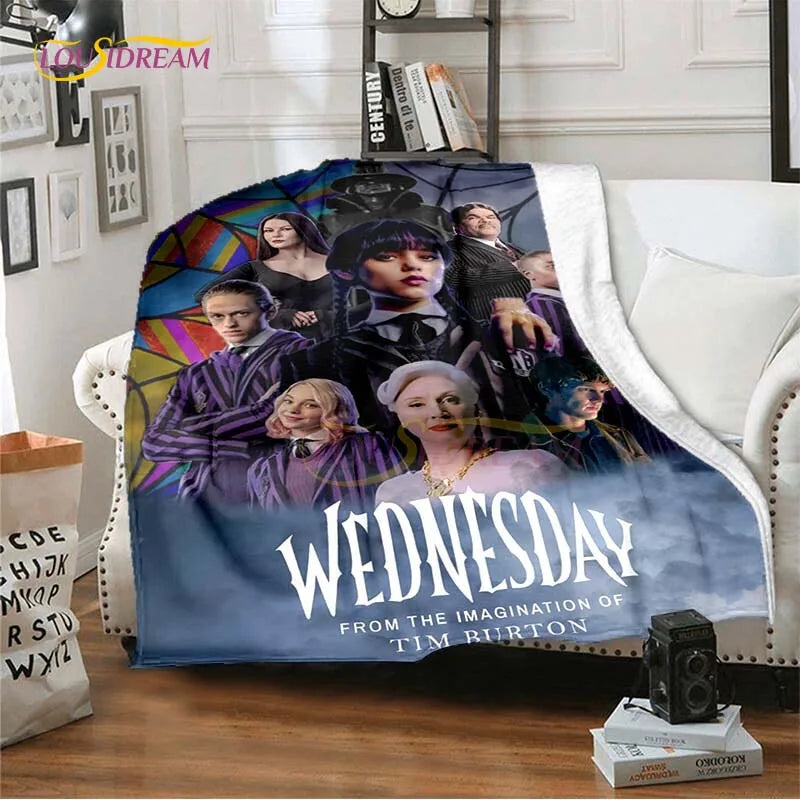 Wednesday Addams Series Throw Blanket Horror Soft Blankets for Beds Home Decor Bedding Cover picnic blanket