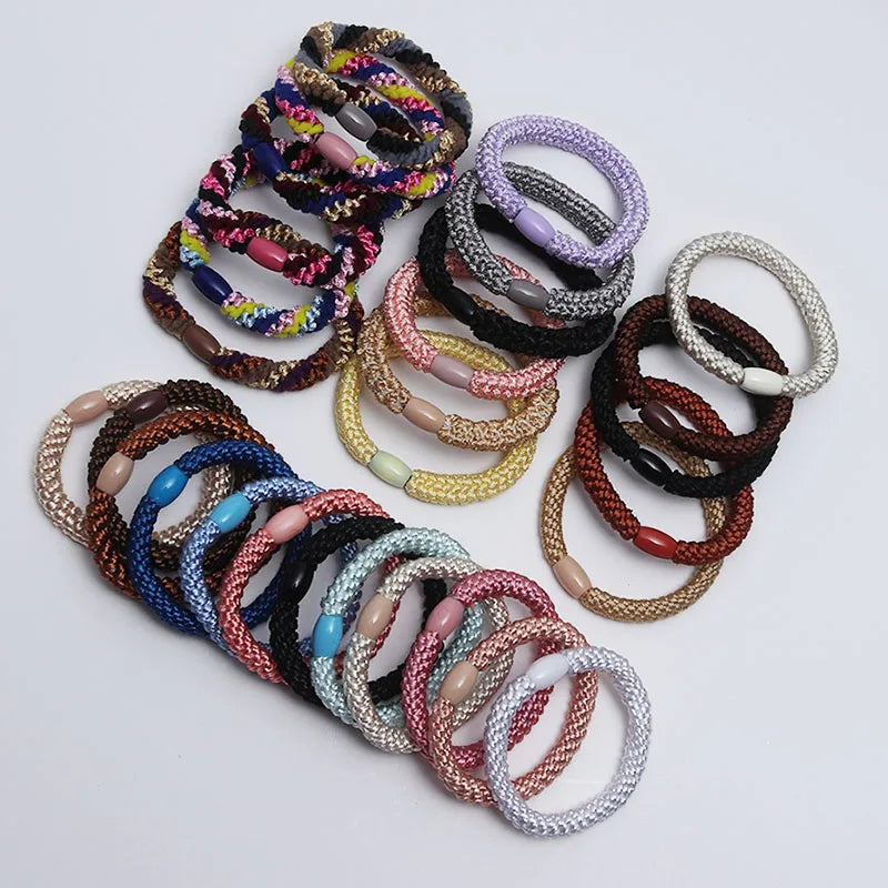 10Pcs Korean Strong Women Hair Scrunchies Girls Elastic Hair Rubber Bands Ponytail Hair Holders/Gum /Tie Accessories