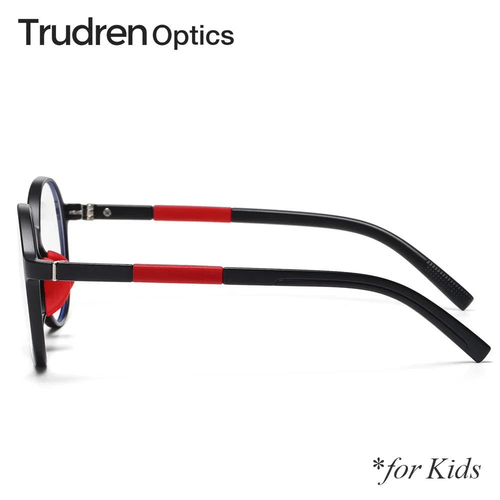 Trudren Childrens TR90 Anti Blue Light Glasses for Kids Non-prescription Clear Eyeglasses Round Frame with Flexible Spring 2003