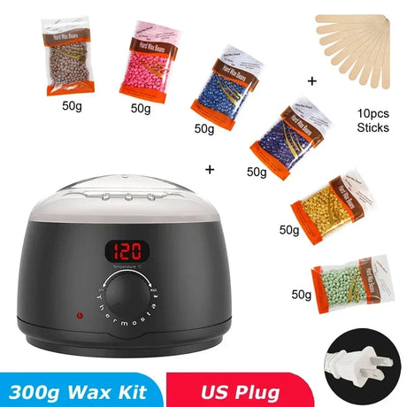 Hair Removal Wax Heater Machine with Digital Display Screen Depilatory Hard Wax Melt Warmer Paraffin Waxing Beans Epilator