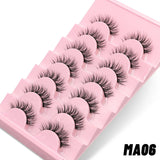 GROINNEYA Natural Long 10 Pairs 3D Mink False Eyelashes Fake Lashes Makeup Kit Mink Lashes Cat Eye lashes Short Eyelashes