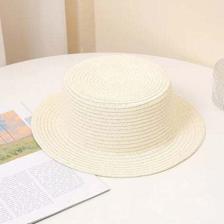 Summer Fashion Versatile Men's Women's Straw Hat Flat Top Fashion Sunscreen Foldable Fedora Beach Tourism Straw Hat Children