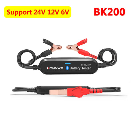 KONNWEI Battery Tester BK200 Car Charger 12V 24V 6V Inspection Tools BK100 Motorcycle Automotive Battery Analyzer PK KW650 KW510