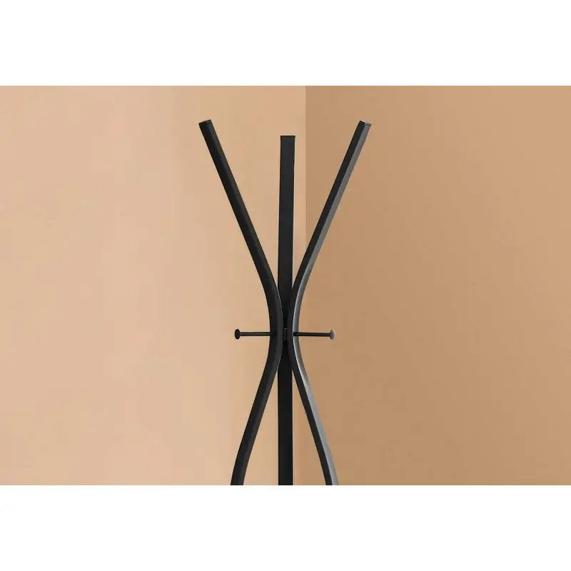 Sleek Black 72" Contemporary Metal Coat Rack for Modern Interiors