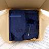 Viola Design 5PCS Gift Box Solid Cotton Sock Tie Sets Clip Pin Cufflinks Hanky Colorful Men Wedding Party Daily Cravat Accessory