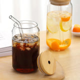 550ml/400ml Glass Cup With Lid and Straw Transparent Bubble Tea Cup Juice Glass Beer Can Milk Mocha Cups Breakfast Mug Drinkware