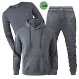 High quality embroidered hooded sweatshirt pants suit casual sports training clothes men's three-piece set