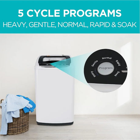 Small Portable Washer, Washing Machine for Household Use, Portable Washer 0.9 Cu. Ft. with 5 Cycles