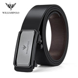 WILLIAMPOLO Famous Brand Belt Men Top Quality Genuine Leather Luxury Designer Male Automatic Buckle Belts For Men 105-130cm