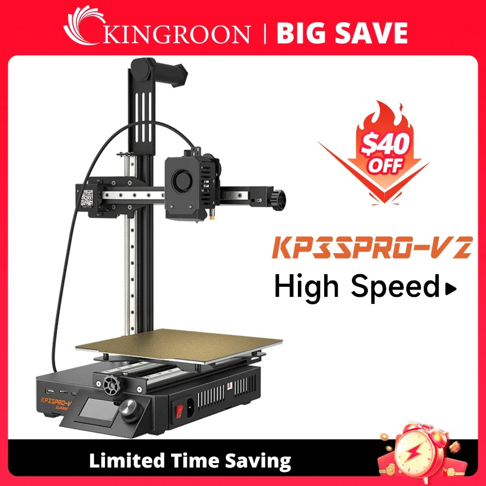 KINGROON KP3S Pro V2 High Speed 3D Printer Fast Printing Max 500mm/s 3DPrinter 25 Point Auto-Leveling 100Mbps Network 3D Printer