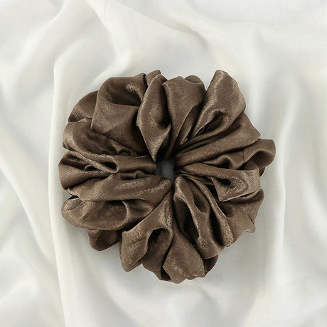 Big Size Shiny Chiffon Scrunchies for Muslim Women Custom Elastic Volumizing Oversized Neat Stitching Malaysian Bunch Hair Tie