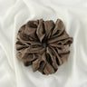 Big Size Shiny Chiffon Scrunchies for Muslim Women Custom Elastic Volumizing Oversized Neat Stitching Malaysian Bunch Hair Tie