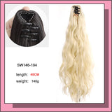 AS Long Wavy Straight Claw Clip On Ponytail Hair Extension Synthetic Ponytail Extension Hair For Women Pony Tail Hair Hairpiece