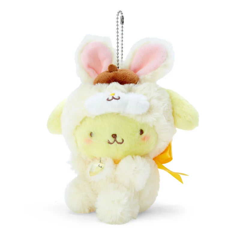 Sanrio Kuromi My Melody Rabbit Year Heart Shaped Diamond Plush Doll Pendant Kawaii Stuffed Toy Keychain Bag Accessories Gift