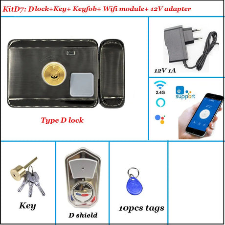 Intelligent Door Lock Video Intercom Compatible Electric Lock OR Wireless Remote Control ID Lock 125khz Wifi Access Control Lock