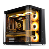 Jonsbo TK-2 ATX ITX Case Hyperbolic Side Translucent M-ATX Game Case E-sports Seaview Room Desktop Computer Chassis Black White