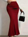 Autumn and winter style new women's plus size show waist hip sexy wear vertical design half skirt