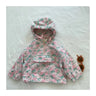 90-130cm Children's Pink Floral Flower Hooded Coat Toddler Girls 2023 Autumn Girls' Korean Pullover Windproof and BreathableTop