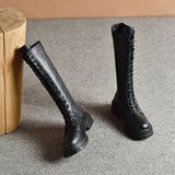 2024 New Platform Women‘s High Knee Boots Autumn Winter Patent Leather Knee High Boot Female Waterproof Heel Party Fetish Shoes