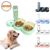 Cat Food Bowl Pet Feeder Automatic Feeder Water Dispenser Pet Food Container Drinking Raised Stand Dish bowl Pet Waterer Feeder