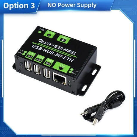 Industrial Grade Multifunctional USB HUB Extending 3 x USB Ports + 100M Ethernet Port Network ESD Over Current Protection