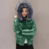 Fake Fur Parkas Waterproof Women Down Jacket 2023 Winter Jacket Women Coat Black Lady Clothing Warm Female Jacket Short Parka