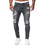 Men's Jeans 2022 New Men's Casual Pants Ripped Spring And Autumn Sports Jeans Pocket Straight Street Run Soft Denim Neutral Slow