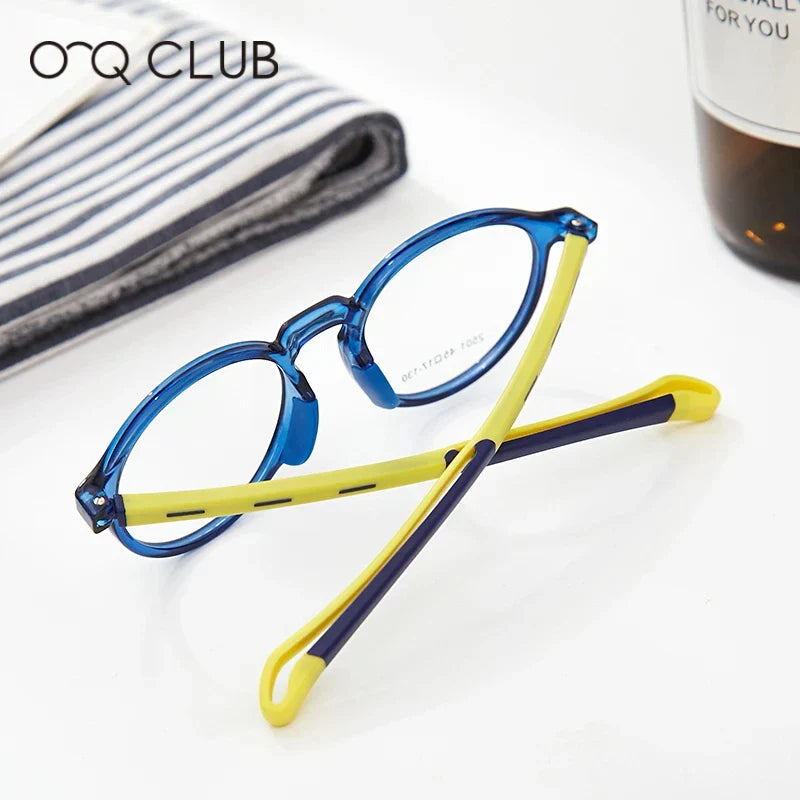 O-Q CLUB Kids Glasses Myopia Optical Eyeglasses Boys Girls Anti Blue Light TR90 Silicone Flexible Children’s Glasses Frames 2501