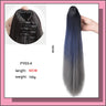 Long Wavy Straight Claw Clip On Ponytail Hair Black mixed with blue Synthetic Ponytail Hair For Women Pony Tail Hair Hairpiece