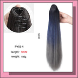 AS Long Wavy Straight Claw Clip On Ponytail Hair Extension Synthetic Ponytail Extension Hair For Women Pony Tail Hair Hairpiece