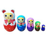 5PCS Matryoshka Dolls Nesting Dolls Cute Wood Russian Montessori Nesting Doll DIY Paint Skill Training Children Christmas Gift