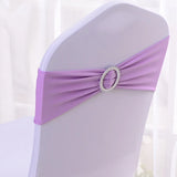 10pcs 50pcs Stretch Spandex Chair Sash Band With Round Buckle Elastic Wedding Chair Bow Tie For Hotel Party Decoration