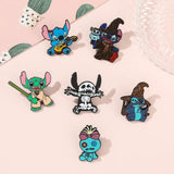 Stitch Lapel Pins for Backpack Accessories Cartoon Lilo & Stitch Enamel Brooch Jacket Badge for Kids Cute Jewelry Gifts