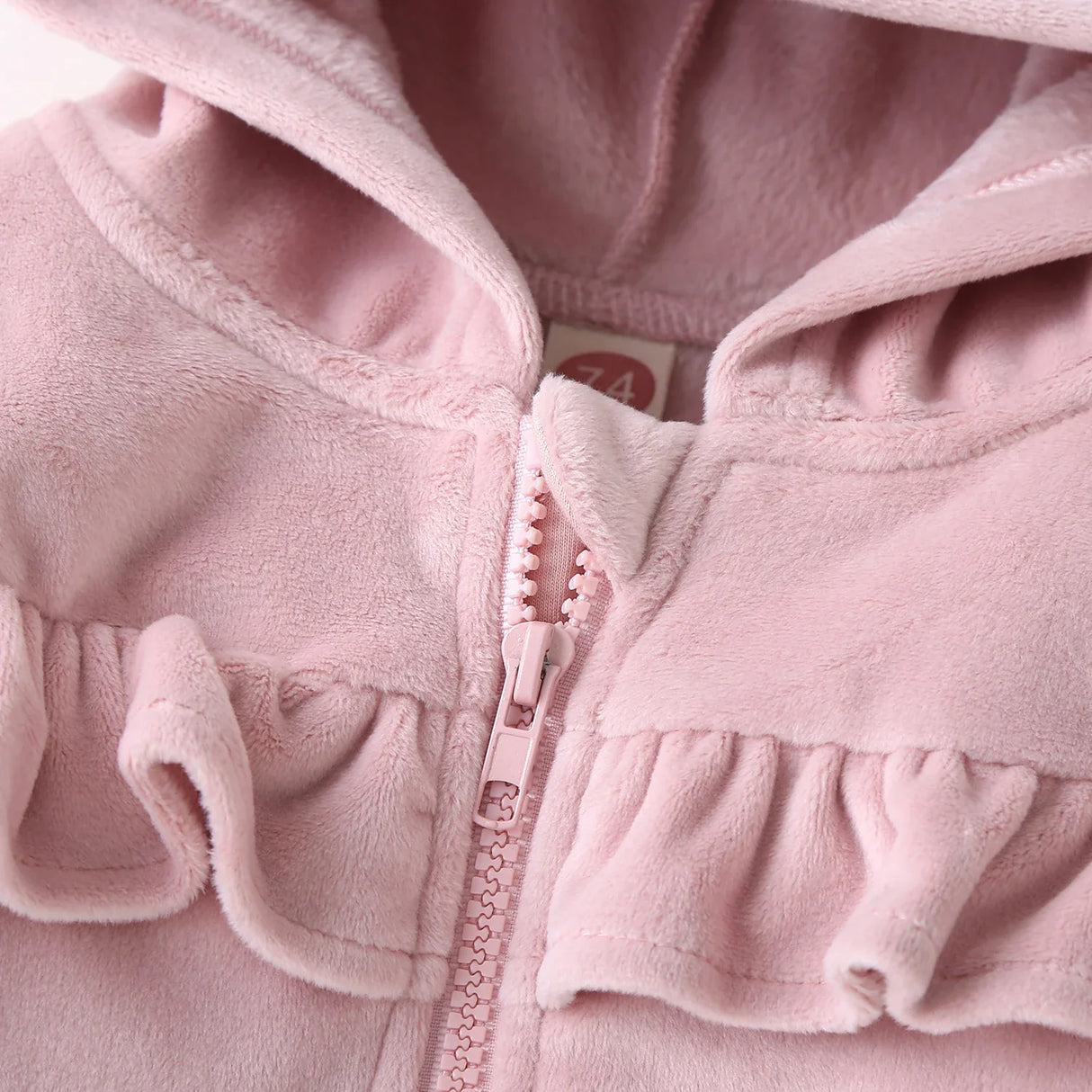 Infant and toddler autumn and winter girls long sleeved pink double-sided mink ruffled jacket casual children's top jacket